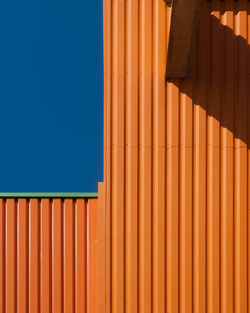 Low angle view of building against blue sky