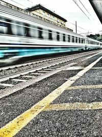 Train on railroad station platform