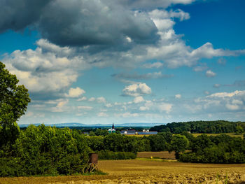 Scenic view of field against sky