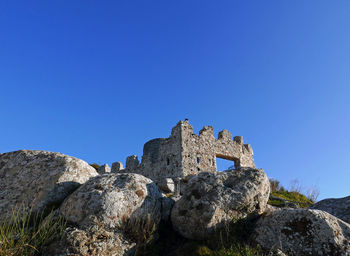 View of the fortress of tolfa, a beautiful lazio village in italy