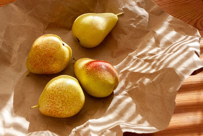 Ripe pears on the table