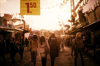 Crowd in city at night