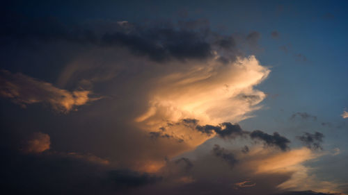 Low angle view of sky during sunset