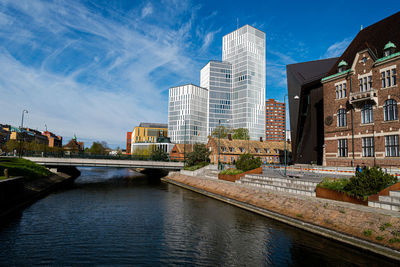 Canal amidst buildings in city