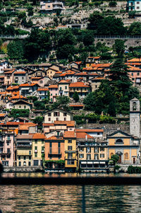 Old residential buildings at como lake