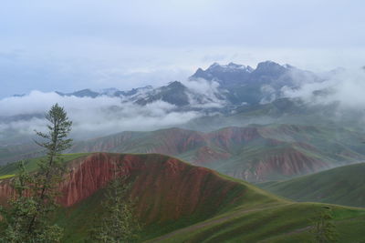 Scenic view of mountains against sky