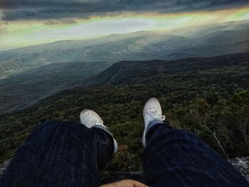 Low section of person on mountain