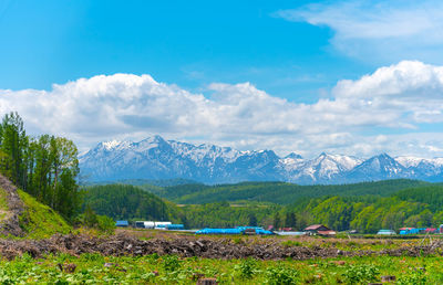 Scenic view of mountains against sky