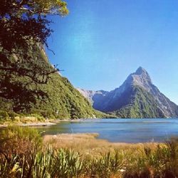 Scenic view of lake and mountains