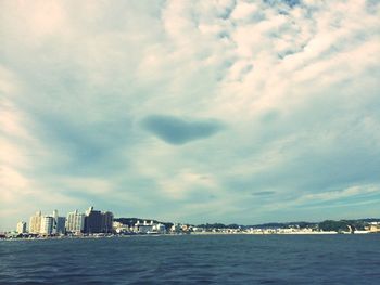 View of sea against cloudy sky