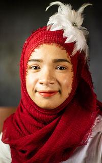 Close-up portrait of smiling girl