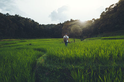 Man standing in field