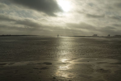 View of sea against cloudy sky