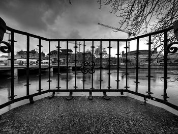 People in city against sky