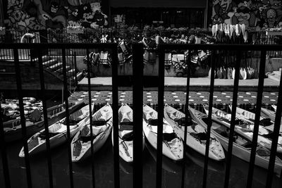 Row of objects on display at store