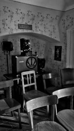 Empty chairs in room