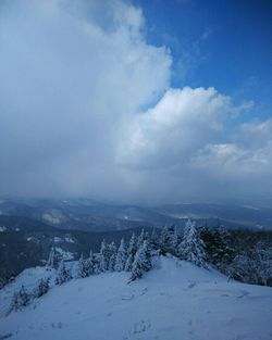 Scenic view of snow covered landscape