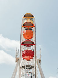 Low angle view of ferris wheel against sky