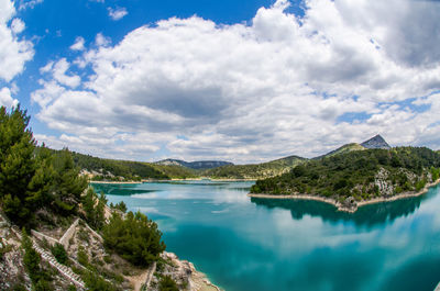 Scenic view of river against sky