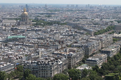Aerial view of cityscape against sky