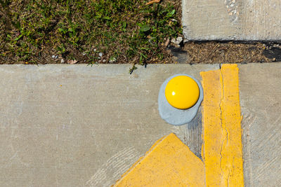 The lost egg - yellow street markings