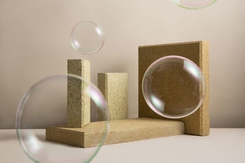 Close-up of bubbles on table