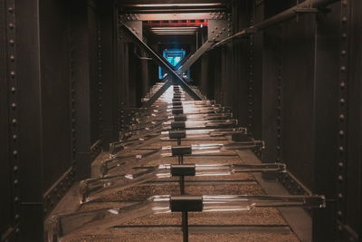 Illuminated staircase of building