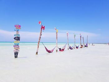 Scenic view of beach against clear sky