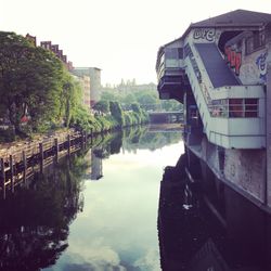 Reflection of built structures in water