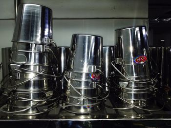 High angle view of kitchen utensils
