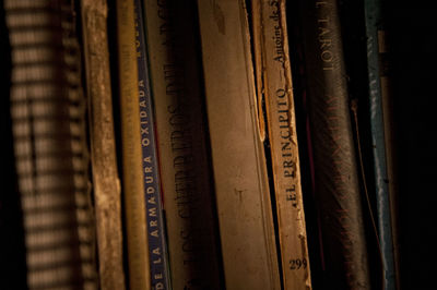 Full frame shot of old books