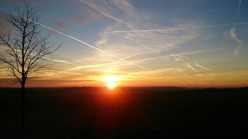 Silhouette of landscape at sunset