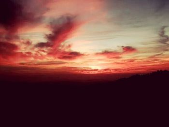 Silhouette of landscape at sunset