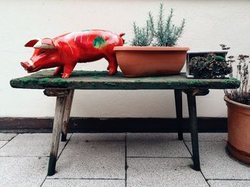 Statue on table