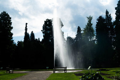 View of fountain against trees