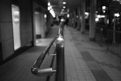 Blurred motion of illuminated railroad station at night