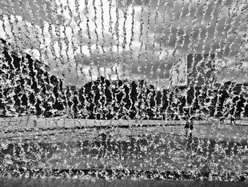 Close-up of water drops on glass