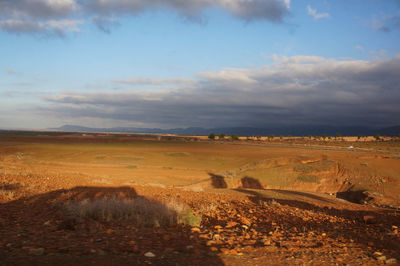 Scenic view of desert against sky