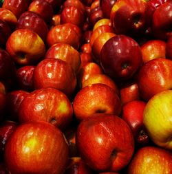 Full frame shot of apples at market stall
