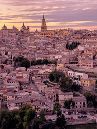 Aerial view of buildings in city