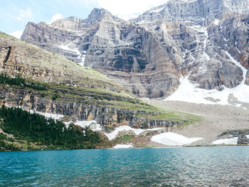 Scenic view of lake and mountains