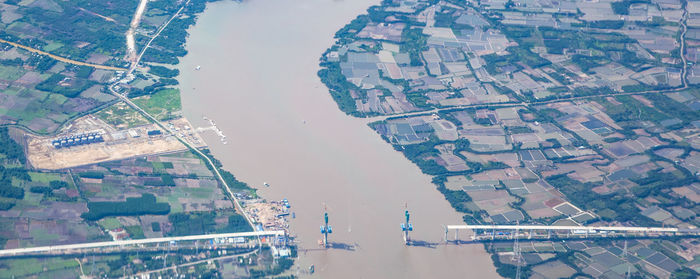 Aerial view of buildings in city