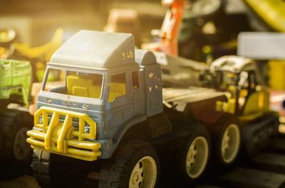 Close-up of toy cars