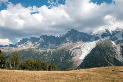 Panoramic view of mountains against sky