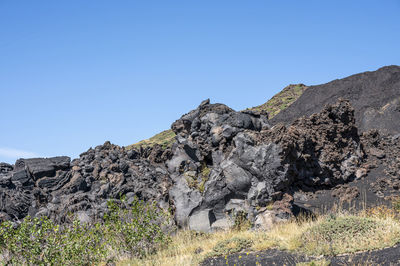 Plastic lava formations on the etna volcano in sicily