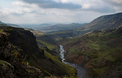 Scenic view of mountains against sky