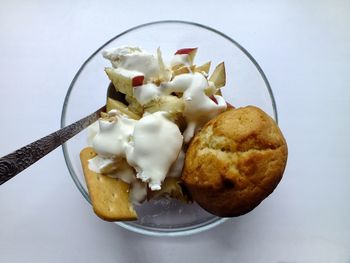 Close-up of ice cream on table