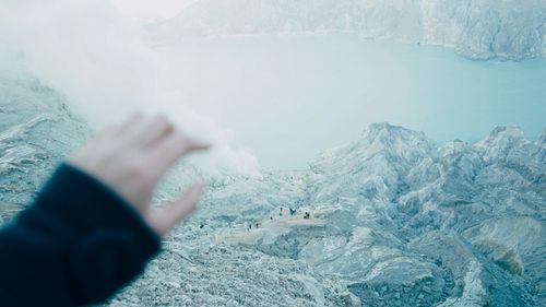 Person standing on mountain