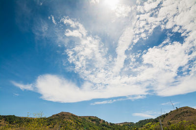 Low angle view of mountain against sky