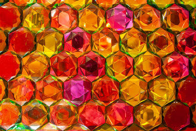 Full frame shot of multi colored glass